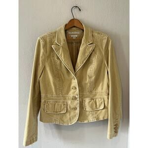 Women's Tommy Hilfiger Vintage Yellow Velvet Stetch Jacket Blazer Size XL
